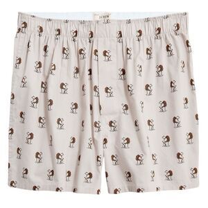 J. Crew Men’s Cotton Poplin Woven Boxer Briefs Camping Bear Graphic Print